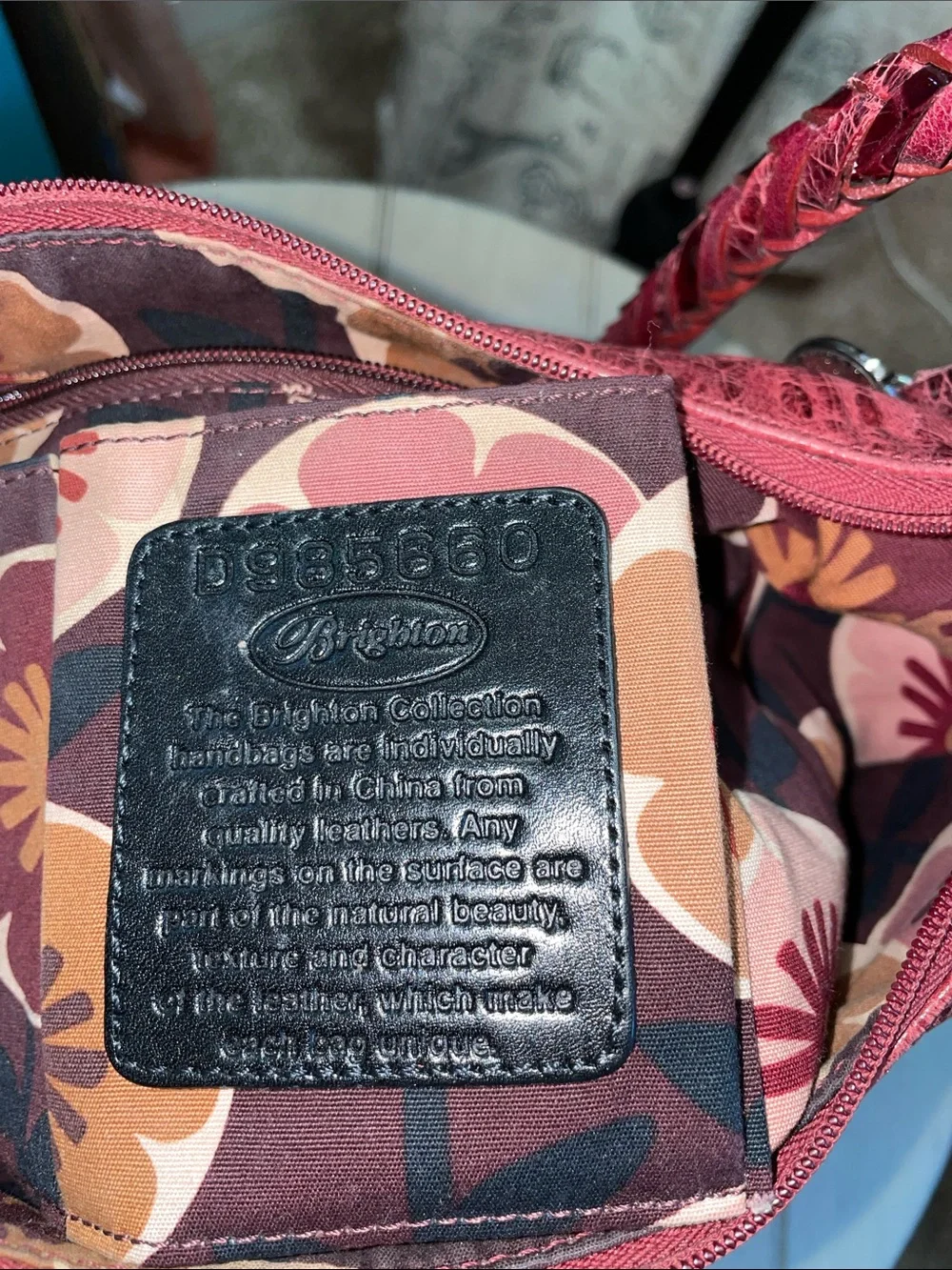 Red Textured Brighton Shoulder Bag with Heart Charms